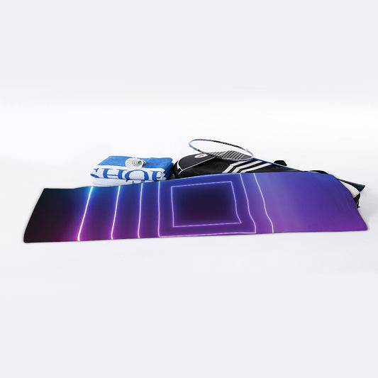 Pink And Teal Tunnel Lights Print Sports Towel