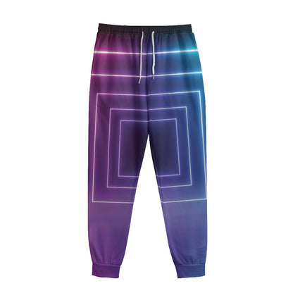 Pink And Teal Tunnel Lights Print Sweatpants