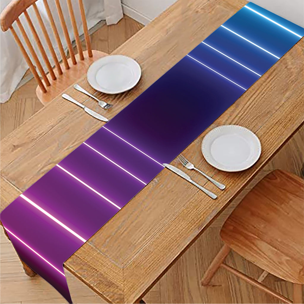 Pink And Teal Tunnel Lights Print Table Runner