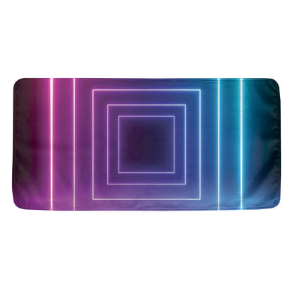 Pink And Teal Tunnel Lights Print Towel