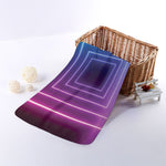 Pink And Teal Tunnel Lights Print Towel