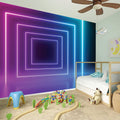 Pink And Teal Tunnel Lights Print Wall Sticker