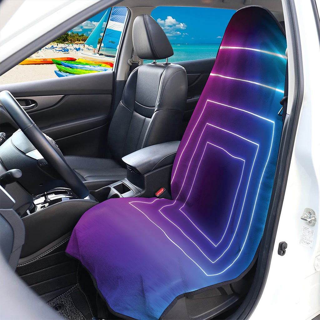 Pink And Teal Tunnel Lights Print Waterproof Car Seat Cover