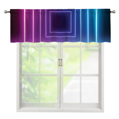 Pink And Teal Tunnel Lights Print Window Valance