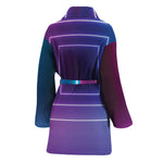 Pink And Teal Tunnel Lights Print Women's Bathrobe