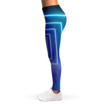 Pink And Teal Tunnel Lights Print Women's Leggings