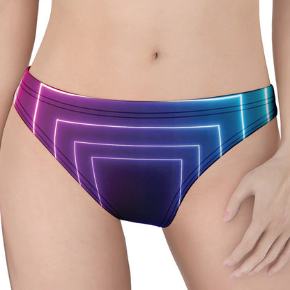 Pink And Teal Tunnel Lights Print Women's Thong