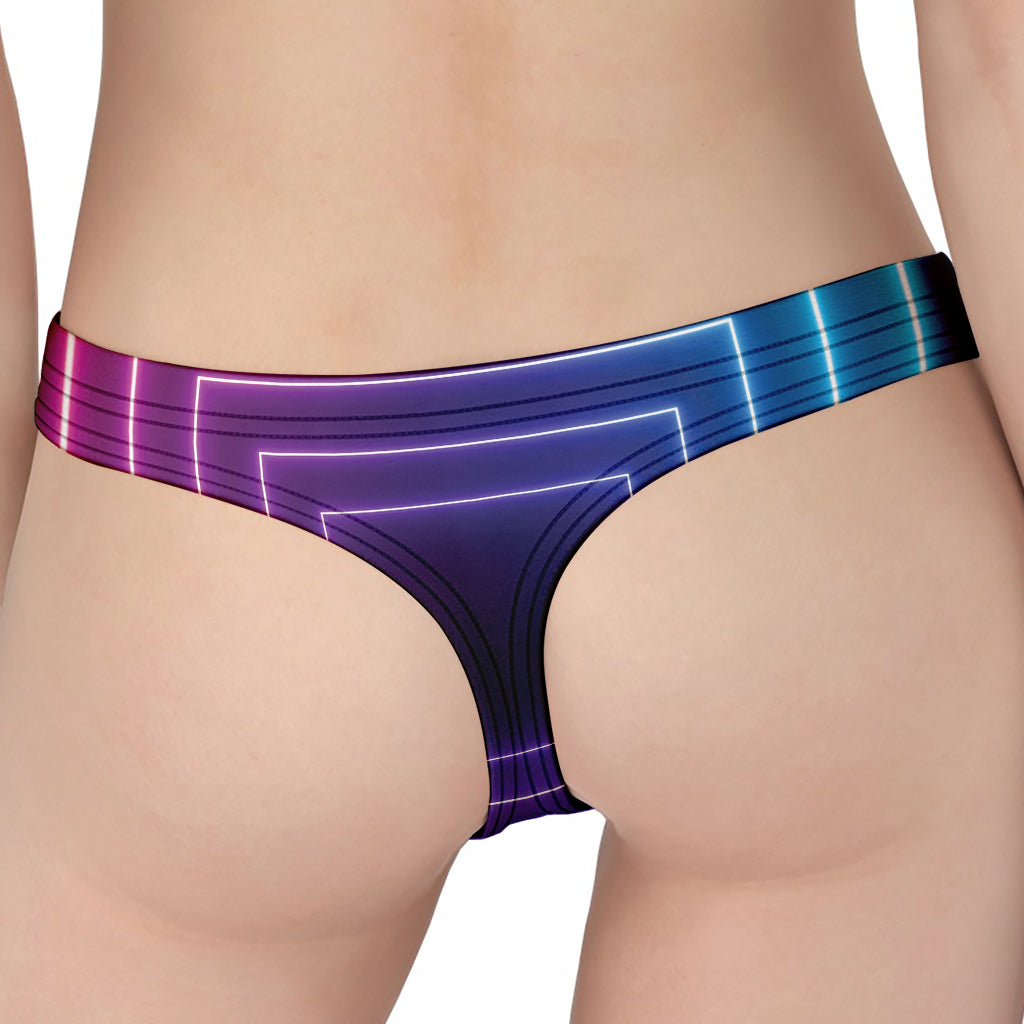 Pink And Teal Tunnel Lights Print Women's Thong
