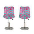 Pink And Teal Watercolor Heart Print Bar Stool Covers