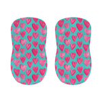 Pink And Teal Watercolor Heart Print Bar Stool Covers