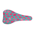 Pink And Teal Watercolor Heart Print Bicycle Seat Cover
