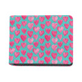 Pink And Teal Watercolor Heart Print Bifold Wallet