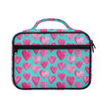 Pink And Teal Watercolor Heart Print Briefcase Bible Bag