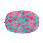 Pink And Teal Watercolor Heart Print Car Side Mirror Covers