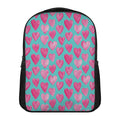 Pink And Teal Watercolor Heart Print Casual Backpack