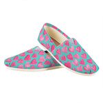 Pink And Teal Watercolor Heart Print Casual Shoes