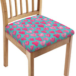 Pink And Teal Watercolor Heart Print Chair Cushion Cover