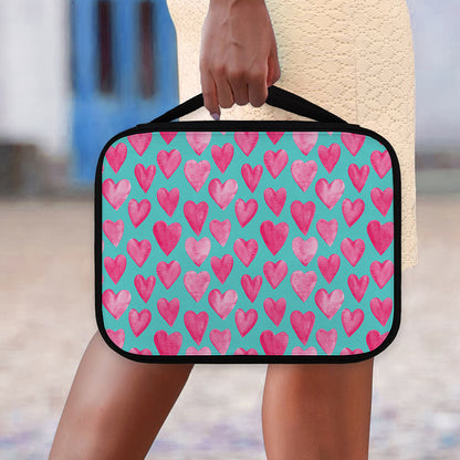 Pink And Teal Watercolor Heart Print Classic Bible Case