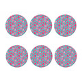 Pink And Teal Watercolor Heart Print Coaster Set