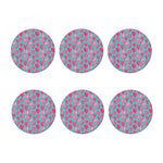 Pink And Teal Watercolor Heart Print Coaster Set