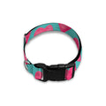 Pink And Teal Watercolor Heart Print Dog Collar
