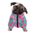Pink And Teal Watercolor Heart Print Dog Zip Up Jacket