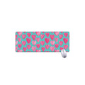Pink And Teal Watercolor Heart Print Extended Mouse Pad