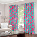 Pink And Teal Watercolor Heart Print Extra Wide Grommet Curtains
