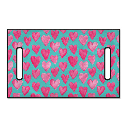 Pink And Teal Watercolor Heart Print Golf Cart Seat Cover