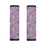 Pink And Teal Watercolor Heart Print Handle Covers
