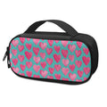 Pink And Teal Watercolor Heart Print Portable Cooler Travel Case