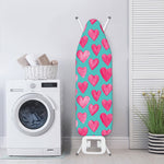 Pink And Teal Watercolor Heart Print Ironing Board Cover