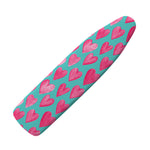 Pink And Teal Watercolor Heart Print Ironing Board Cover