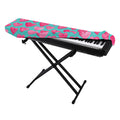 Pink And Teal Watercolor Heart Print Piano Keyboard Cover