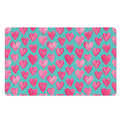 Pink And Teal Watercolor Heart Print Polyester Doormat