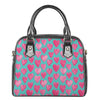 Pink And Teal Watercolor Heart Print Shoulder Handbag