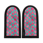 Pink And Teal Watercolor Heart Print Skillet Handle Cover