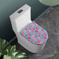 Pink And Teal Watercolor Heart Print Toilet Lid Cover