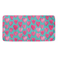 Pink And Teal Watercolor Heart Print Towel