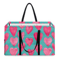 Pink And Teal Watercolor Heart Print Utility Tote Bag