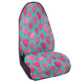 Pink And Teal Watercolor Heart Print Waterproof Car Seat Cover