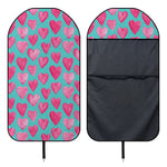 Pink And Teal Watercolor Heart Print Waterproof Car Seat Cover