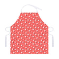 Pink And White Animal Paw Pattern Print Adjustable Apron