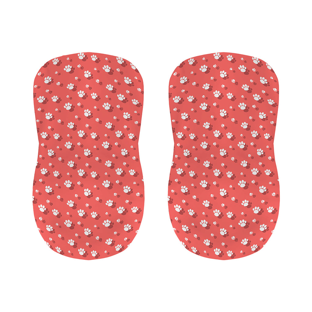 Pink And White Animal Paw Pattern Print Bar Stool Covers
