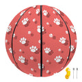 Pink And White Animal Paw Pattern Print Basketball