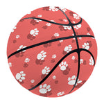 Pink And White Animal Paw Pattern Print Basketball