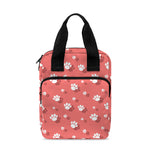 Pink And White Animal Paw Pattern Print Bible Tote Bag