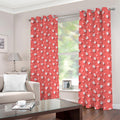Pink And White Animal Paw Pattern Print Dimout Grommet Curtains