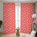 Pink And White Animal Paw Pattern Print Dimout Pencil Pleat Curtains