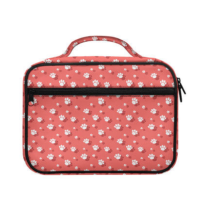 Pink And White Animal Paw Pattern Print Briefcase Bible Bag
